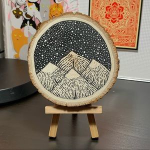 Mountains Wood Sign Decor